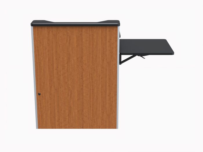Brown Wooden Speaking Lectern with Adjustable Shelf Classroom Large Storage Area and Pen/Pencil Tray Ideal for Conference Auditorium DORTALA Floor Standing Podium 